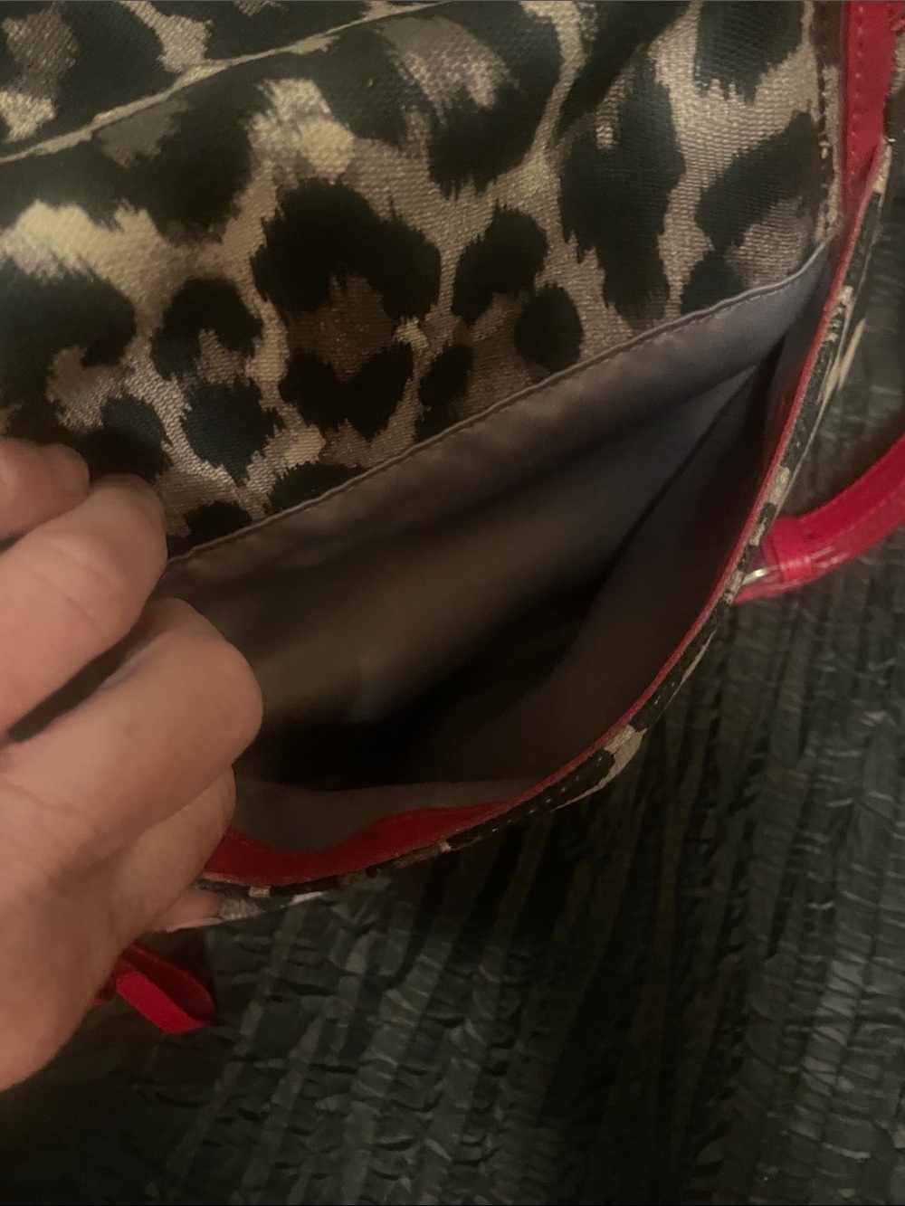 Coach Red Leather & Leopard-Print Crossbody - Picture 15 of 17